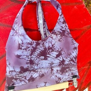 Tie-Dye Purple Sports Bra Top -S